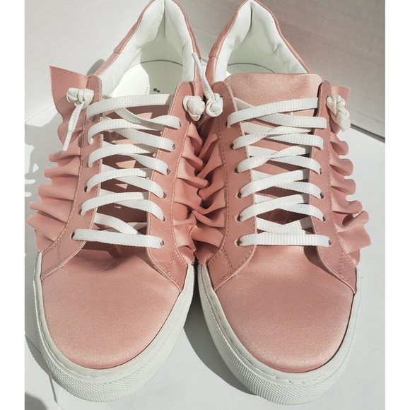 Joshua Sanders Womens Satin Pink Barbie Ruffled Sneakers EU 41 US 10 NY/Italy - Picture 7 of 13